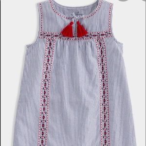 Vineyard vine Girls' Stripe Embroidered Dress 8